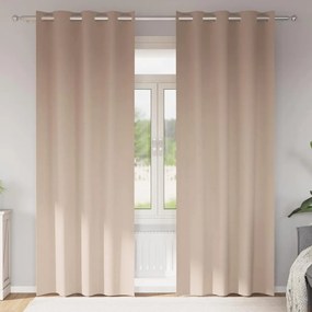 vidaXL Κουρτίνες με κουρτίνες 2 pcs Taupe 225 x 140 εκ. Πολυεστέρας
