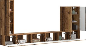 vidaXL Επιτοίχιο 6 pcs Παλιό Ξύλο