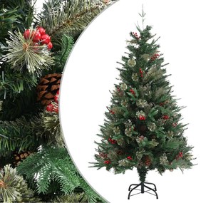 vidaXL Χριστουγεννιάτικο Δέντρο Πράσινο 150 εκ. με Κουκουνάρια PVC&PE