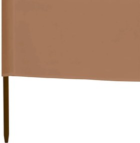 vidaXL Προστατευτικό Αέρα με 3 Πάνελ Taupe 400 x 80 εκ. Υφασμάτινο