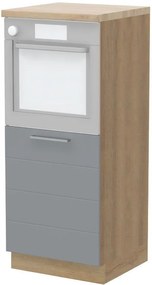 Επιδαπέδιο ντουλάπι φούρνου ψηλό Hudson K14-60-1KR-Καρυδί - Γκρι