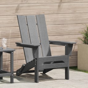vidaXL Αναδιπλούμενη Καρέκλα Adirondack Ανοιχτό γκρι 74,5x80,5x90 εκ HDPE