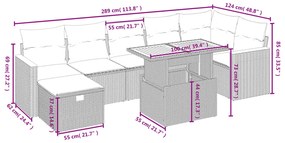 vidaXL Σαλόνι Κήπου Σετ 8 τεμ. Μπεζ Συνθετικό Ρατάν με Μαξιλάρια
