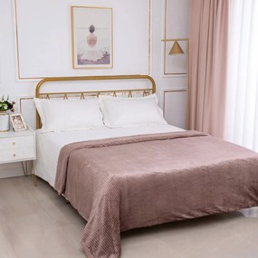 Κουβέρτα Fleece Υπέρδιπλη (220x240) Με Γουνάκι Silk Fashion Damask Syklamen