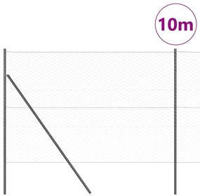 vidaXL Φράχτης με Στήλες. Γκρι 1.6 x 10 m Ατσάλι με επικάλυψη PVC