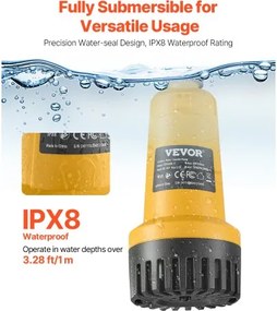 VEVOR Cordless Submersible Water Pump for Dewalt 20V MAX Battery (Tool Only)