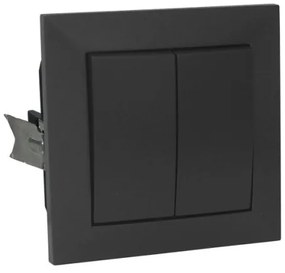 Διακόπτης Διπλός 10A Κομιτατέρ Πλήρης Lumen-15-0101-Ανθρακί 15-0101