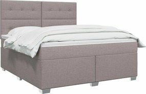 vidaXL Κρεβάτι box spring με στρώμα Taupe 180 x 200 cm Ύφασμα