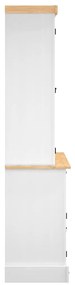 vidaXL Βιτρίνα Corona Λευκή 112 x 43 x 196 εκ. από Μασίφ Ξύλο Πεύκου
