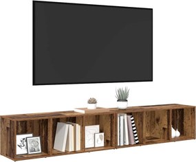 vidaXL Σετ επίπλου τηλεόρασης 2 pcs Παλιό Ξύλο Επεξεργασμένο Ξύλο