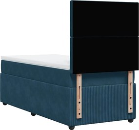vidaXL Κρεβάτι Boxspring με Στρώμα Σκούρο Μπλε 80 x 200 εκ. Βελούδινο