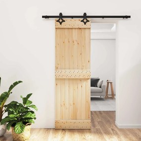 vidaXL Συρόμενη Πόρτα Φυσικό και Μαύρο 70 x 210 cm