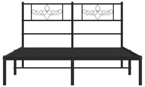 vidaXL Πλαίσιο Κρεβατιού με Κεφαλάρι Μαύρο 120 x 190 εκ. Μεταλλικό