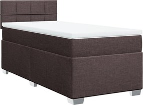 vidaXL Κρεβάτι Boxspring με Στρώμα Σκούρο Καφέ 80x200 εκ. Υφασμάτινο