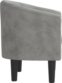 vidaXL Πολυθρόνα Μπάρελ Ανοιχτό Γκρι Βελούδινη
