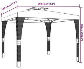 ΚΙΟΣΚΙ ΜΕ ΔΙΠΛΗ ΟΡΟΦΗ ΑΝΘΡΑΚΙ 2,98X2,98 Μ. ΑΤΣΑΛΙΝΟ 368441