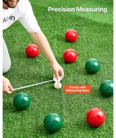 VEVOR Bocce Ball Set Bocce Ball Game Set 107 mm 8 Resin Balls 2 Colors for Beach