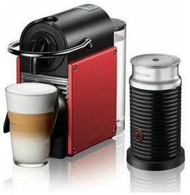 De&#039;Longhi EN124.RAE Pixie &amp; Aeroccino Καφετιέρα για Κάψουλες Nespresso Πίεσης 19bar με Αφρογαλιέρα Red