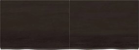 vidaXL Επιφάνεια Τραπεζιού Σκούρο Καφέ 140x50x(2-4)εκ Επεξ. Μασίφ Δρυς