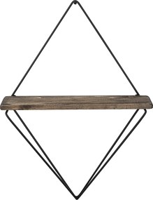 Ράφι Τοίχου Μαύρο / Σκούρα Καρυδιά ROMIN 43x15x60