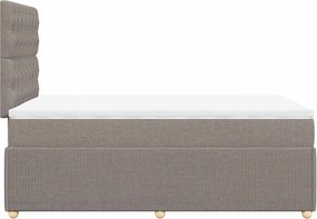 vidaXL Κρεβάτι Boxspring με Στρώμα Taupe 120x200 εκ. Υφασμάτινο
