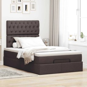 VidaXL Ottoman Κρεβάτι με Στρώμα Σκούρο Καφέ 120x200cm Ύφασμα