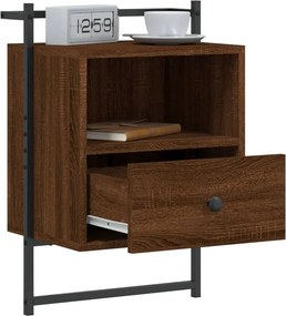 vidaXL Κομοδίνα Επιτοίχια 2 τεμ. Καφέ Δρυς 40x30x61 εκ. Επεξ. Ξύλο