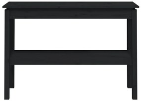 vidaXL Τραπέζι Κονσόλα Μαύρος 110 x 40 x 75 εκ. από Μασίφ Ξύλο Πεύκου