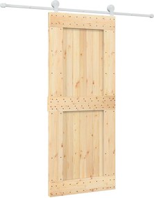 vidaXL Συρόμενη Πόρτα Φυσικό και Λευκό 85 x 210 cm