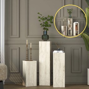 Σετ Βοηθητικών Τραπεζιών Τραβερτίνη ABRU 20x18.2x80