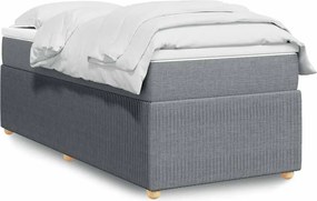 vidaXL Κρεβάτι Boxspring με Στρώμα Ανοιχτό Γκρι 80x200 εκ. Υφασμάτινο