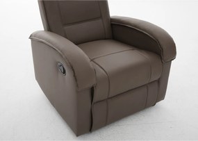 Πολυθρόνα Ανακλινόμενη ArteLibre CELAENO Καφέ PU 80x96x97cm