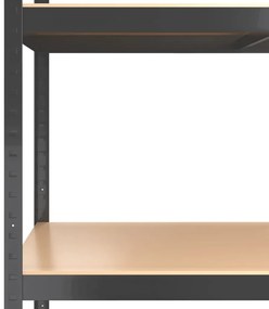 vidaXL Ραφιέρα Αποθήκευσης 5 Επιπέδων Ανθρακί από Ατσάλι &amp; Επεξ. Ξύλο