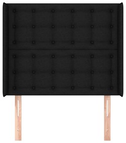 Κεφαλάρι με Πτερύγια Μαύρο 103x16x118/128 εκ. Υφασμάτινο 3120006