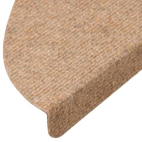 vidaXL Πατάκια Σκάλας Αυτοκόλλητα 10 τεμ. Μπεζ 56 x 17 x 3 εκ.