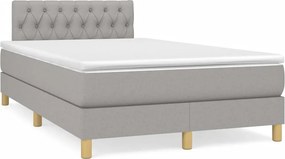 vidaXL Κρεβάτι Boxspring με Στρώμα &amp; LED Αν.Γκρι 120x190εκ. Υφασμάτινο