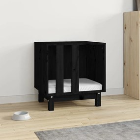 vidaXL Σπιτάκι Σκύλου Μαύρο 50 x 40 x 52 εκ. από Μασίφ Ξύλο Πεύκου