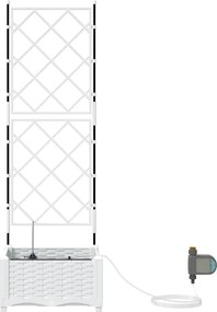 vidaXL Γλάστρα Κήπου Λευκό 40 x 40 x 126 cm Ατσάλι