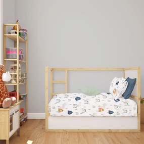 Κατωσέντονο Βρεφικό Με Λάστιχο Rainbow 574 White-Blue DimCol Κούνιας 70x155cm 100% Cotton