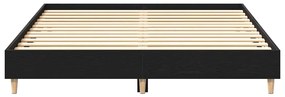 vidaXL Σκελετός Κρεβατιού Μαύρη Οξυά 150 x 200 cm Επεξεργασμένο ξύλο