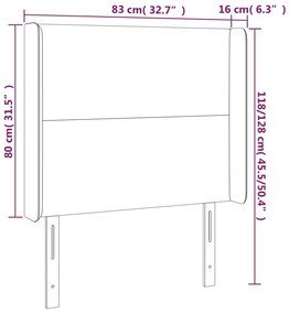 Κεφαλάρι Κρεβατιού LED Μαύρο 83x16x118/128εκ. Συνθετ. Δέρμα 3123840