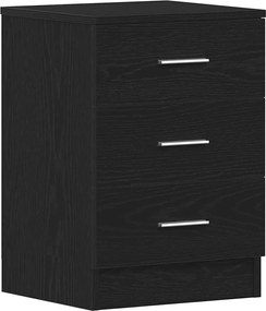 vidaXL Κομοδίνο Μαύρο Δρυς 38x35x55 εκ. από Τεχνητό Ξύλο