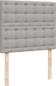 vidaXL Κρεβάτι Boxspring με Στρώμα Ανοιχτό Γκρι 120x190 εκ. Υφασμάτινο