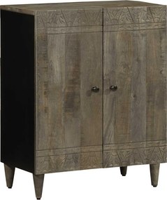 vidaXL Sideboard ανοιχτό γκρι 60x33,5x75 cm μασίφ ξύλο Mango