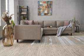Γωνιακός Καναπές Κρέμα KALE LINEN 258x258x83