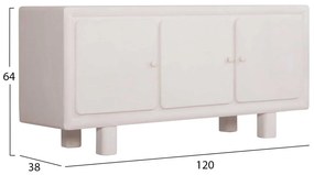 ΜΠΟΥΦΕΣ ΣΕΙΡΑ SANTORINI HM18068 MDF ΣΕ ΥΠΟΛΕΥΚΟ ΧΡΩΜΑ-3 ΠΟΡΤΕΣ 140x38x64Υεκ.