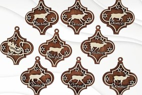 Intra απο ξύλο plywood 3mm-4mm πάχος Χριστουγεννιάτικη διακόσμηση,  Santa Deers Δίασταση 15x15 cm INTRAFABR-77879007