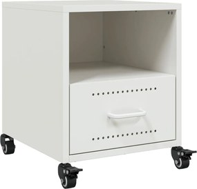 vidaXL Κομοδίνα 2 τεμ. Λευκό 36x39x43,5 εκ. από Χάλυβα