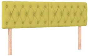 Κεφαλάρι Κρεβατιού LED Πράσινο 144x7x78/88 εκ. Υφασμάτινο - Πράσινο
