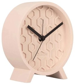 Ρολόι Επιτραπέζιο - Ξυπνητήρι Honeycomb KA5870PI 13x6x15cm Pink Karlsson Τσιμέντο